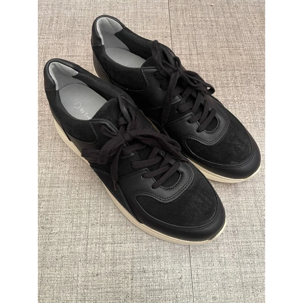 EVERLANE Leather Suede Court Sneaker Black Trainer Shoes Mens Size 11 NEW Casual